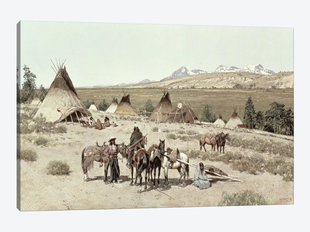 Indian Encampment, 1892  by Henry Francois Farny 1-piece Canvas Art Print