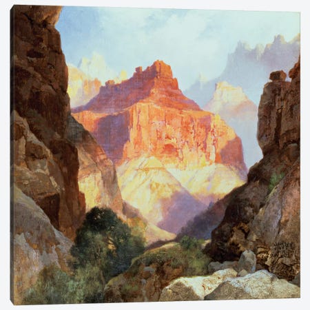 Under the Red Wall, Grand Canyon of Arizona, 1917  Canvas Print #BMN4653} by Thomas Moran Canvas Art Print