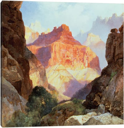 Under the Red Wall, Grand Canyon of Arizona, 1917  Canvas Art Print - Thomas Moran