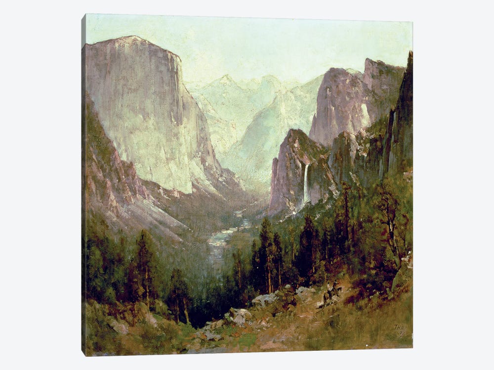 Hunting in Yosemite, 1890  by Thomas Hill 1-piece Canvas Print