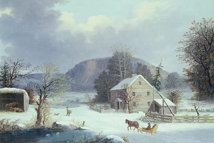 New England Farm by a Winter Road, 1854 