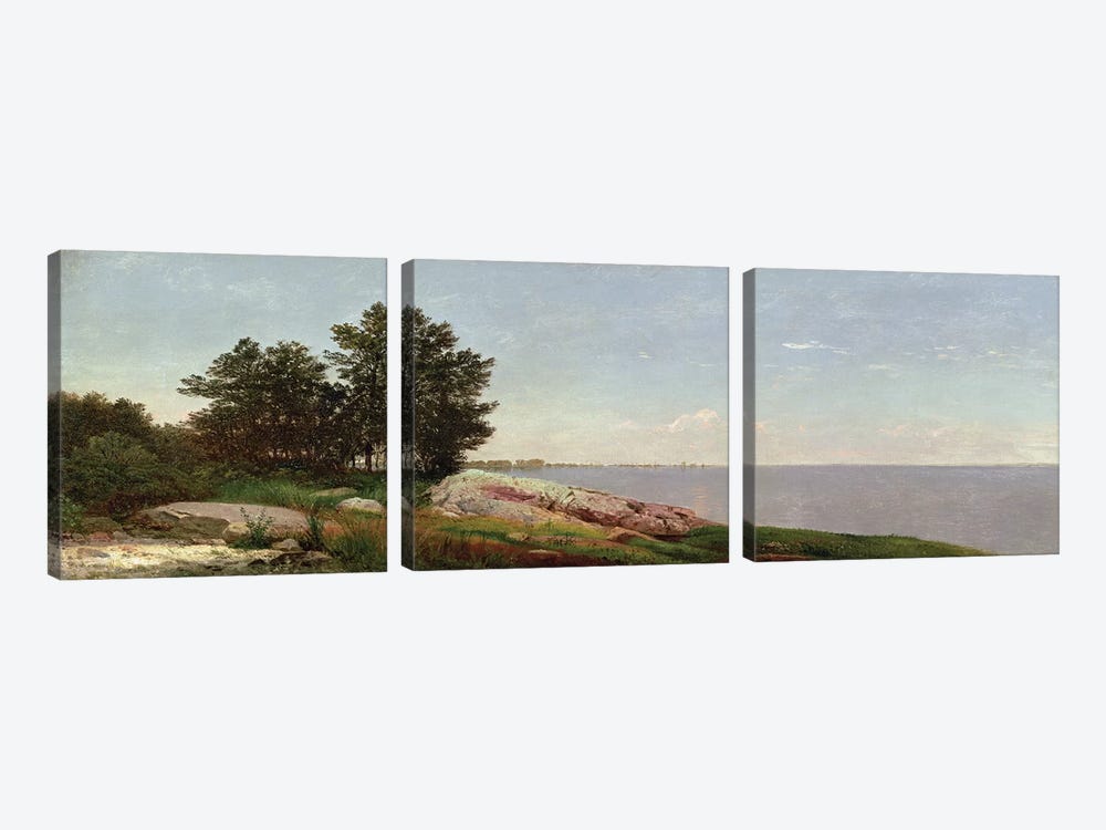 Long Island Sound at Darien  by John Frederick Kensett 3-piece Canvas Print