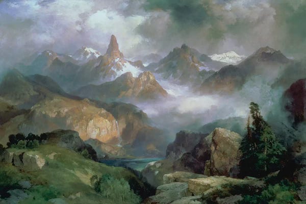 Wyoming: Index Peak, Yellowstone National Park, 1914  by Thomas Moran