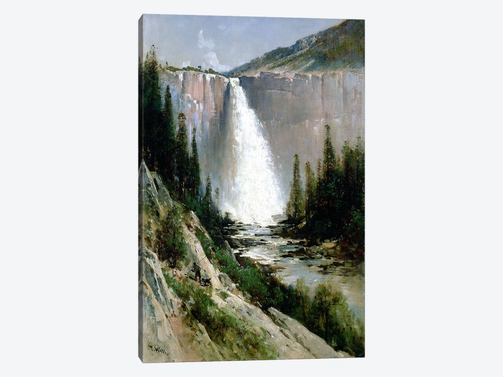 Bridal Veil Falls, Yosemite  by Thomas Hill 1-piece Canvas Wall Art