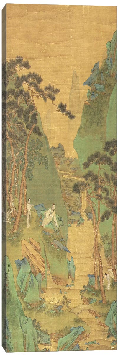 A Scholar Listening to a Waterfall  Canvas Art Print - Chinese Décor