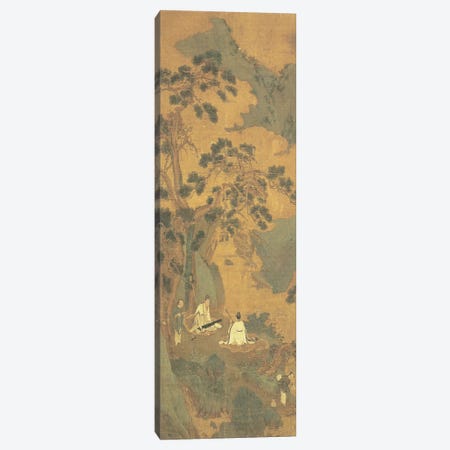 Two Scholars playing the Qin and Erhu under a Pine Tree  Canvas Print #BMN4673} by Qiu Ying Canvas Print