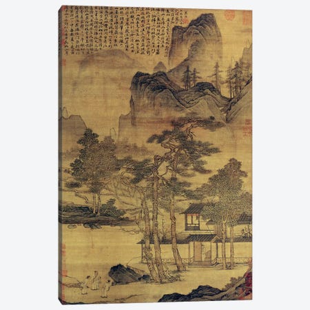 Scenes of Hermits' Long Days in the Quiet Mountains  Canvas Print #BMN4674} by Tang Yin Canvas Wall Art