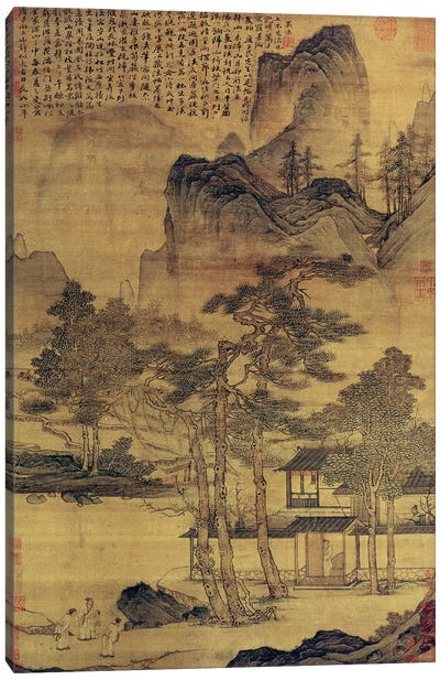Scenes of Hermits' Long Days in the Quiet Mountains  Canvas Art Print - Chinese Décor