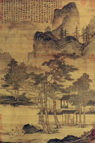 Asian Décor: Scenes of Hermits' Long Days in the Quiet Mountains  by Tang Yin