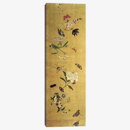 One Hundred Butterflies, Flowers and Insects, detail from a handscroll  Canvas Print #BMN4675} by Chen Hongshou Canvas Artwork