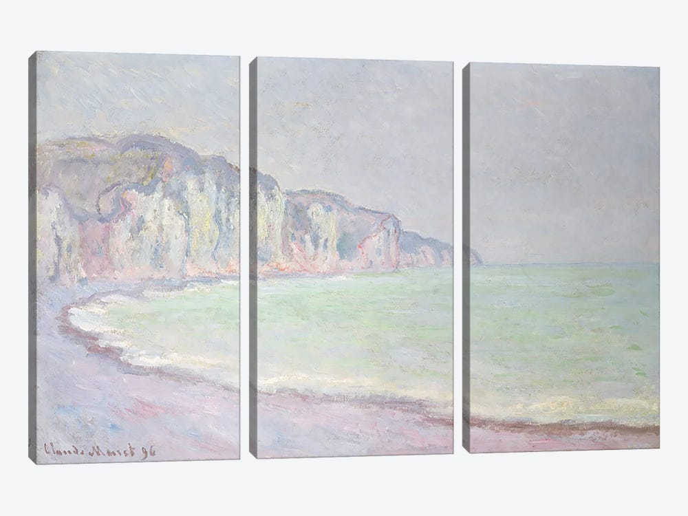 Cliffs at Pourville, 1896  by Claude Monet 3-piece Art Print