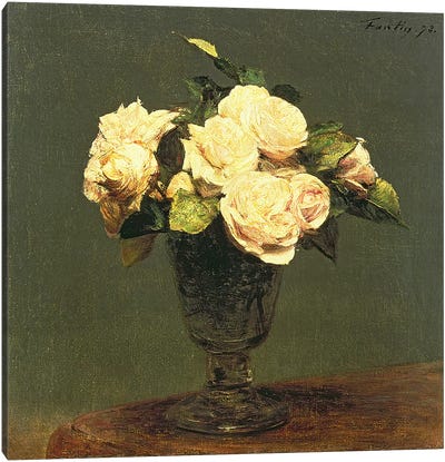 White Roses, 1873  Canvas Art Print