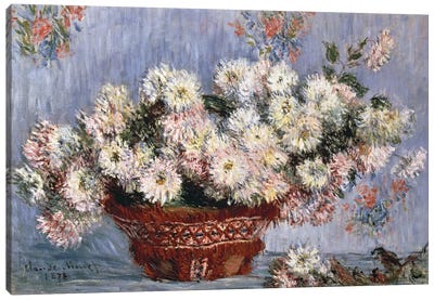 Chrysanthemums, 1878  Canvas Art Print - Claude Monet