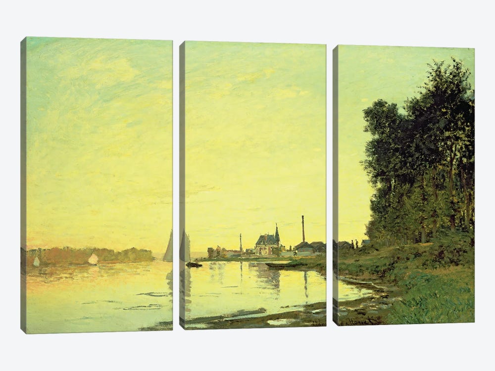 Argenteuil, at the End of the Afternoon, 1872  by Claude Monet 3-piece Canvas Art Print