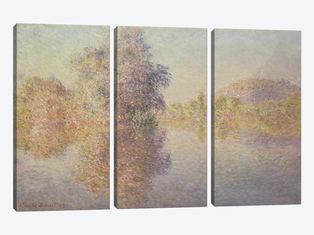Morning on the Seine at Giverny, 1893  by Claude Monet 3-piece Canvas Art Print