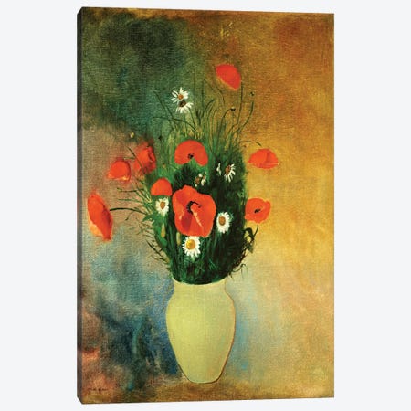 Poppies and Daisies, c.1913  Canvas Print #BMN4695} by Odilon Redon Canvas Wall Art