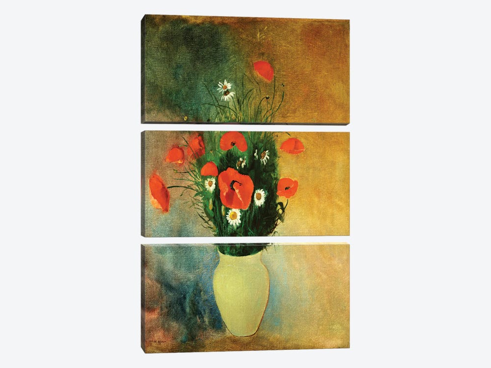 Poppies and Daisies, c.1913  3-piece Canvas Print