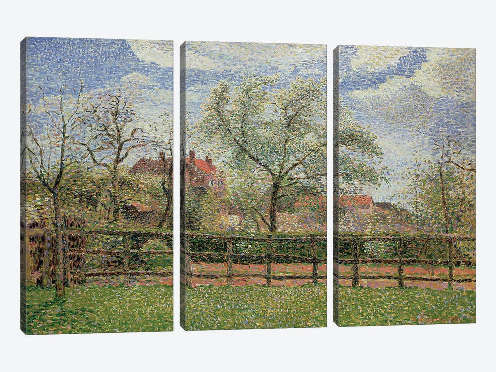Pear Trees and Flowers at Eragny, Morning, 1886  by Camille Pissarro 3-piece Canvas Art