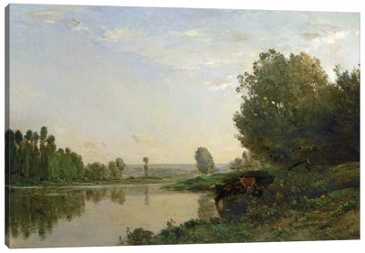 The Banks of the Oise, Morning, 1866  Canvas Art Print