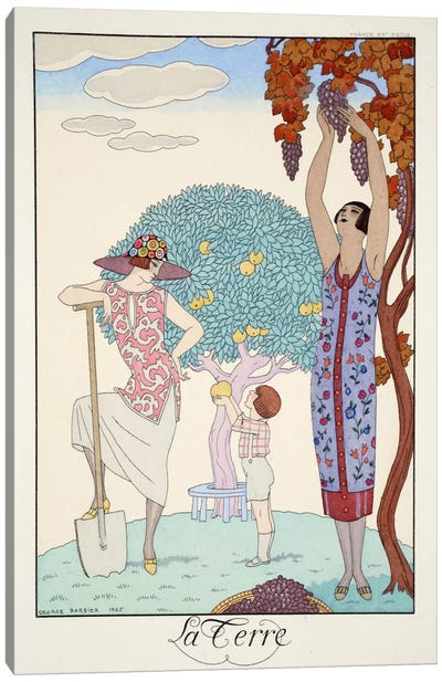 Earth, from 'Falbalas & Fanfreluches, Almanach des Modes Présentes Canvas Art Print - Art Deco