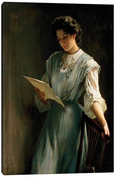 Reading the Letter  Canvas Art Print