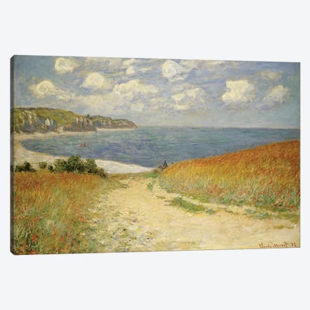 Path in the Wheat at Pourville, 1882  Canvas Print #BMN4710} by Claude Monet Canvas Artwork