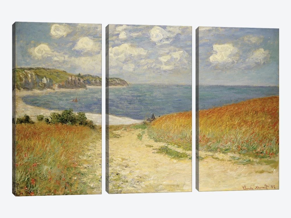 Path in the Wheat at Pourville, 1882  by Claude Monet 3-piece Art Print