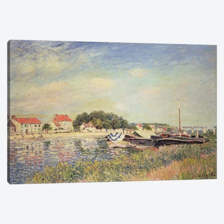 The Banks of the Loing at Saint-Mammes, 1885  Canvas Print #BMN4711} by Alfred Sisley Canvas Artwork