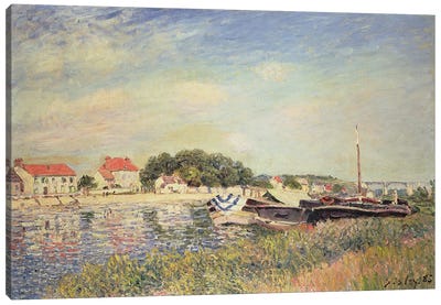 The Banks of the Loing at Saint-Mammes, 1885  Canvas Art Print