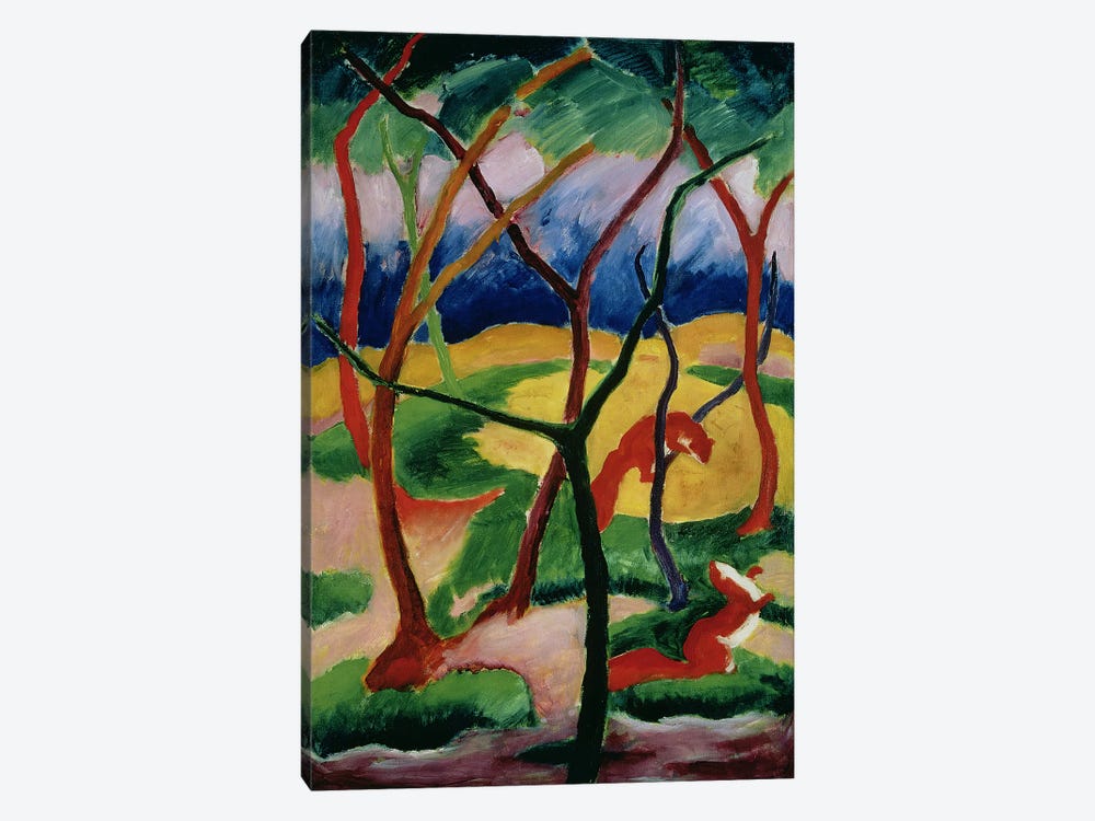 Weasels Playing, 1911  by Franz Marc 1-piece Canvas Art Print