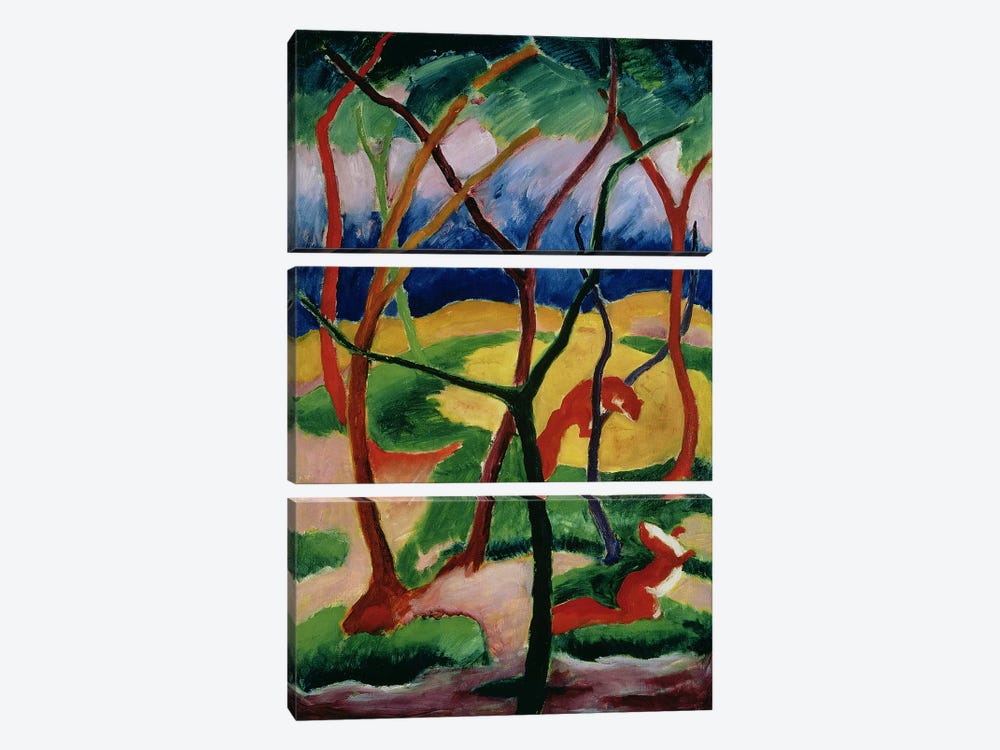 Weasels Playing, 1911  by Franz Marc 3-piece Canvas Print