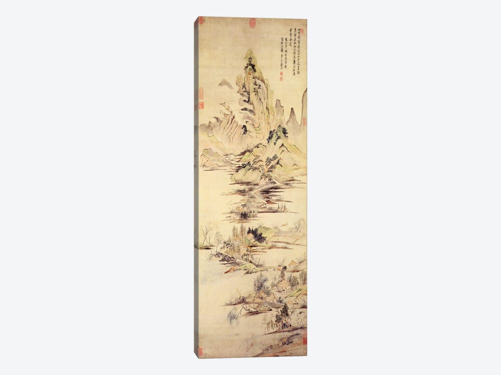 The Enjoyment of the Fisherman in the Water Village  by Yun Shouping 1-piece Canvas Print