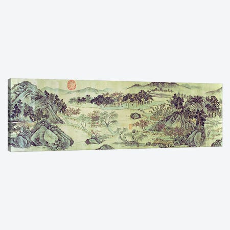 The Peach Blossom Spring from a poem entitled 'Tao Yuan Bi Jing' written by Wang Wei  Canvas Print #BMN4715} by Wen Zhengming Canvas Art Print