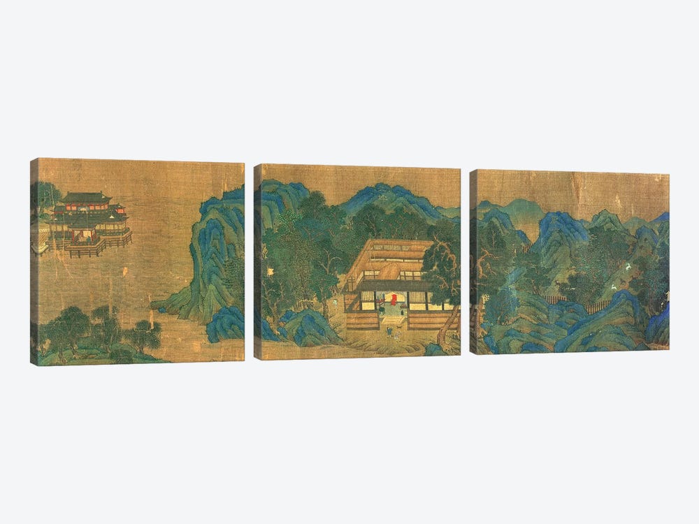 Wang Chuan's Residence, after the Painting Style and Poetry of Wang Wei  3-piece Art Print