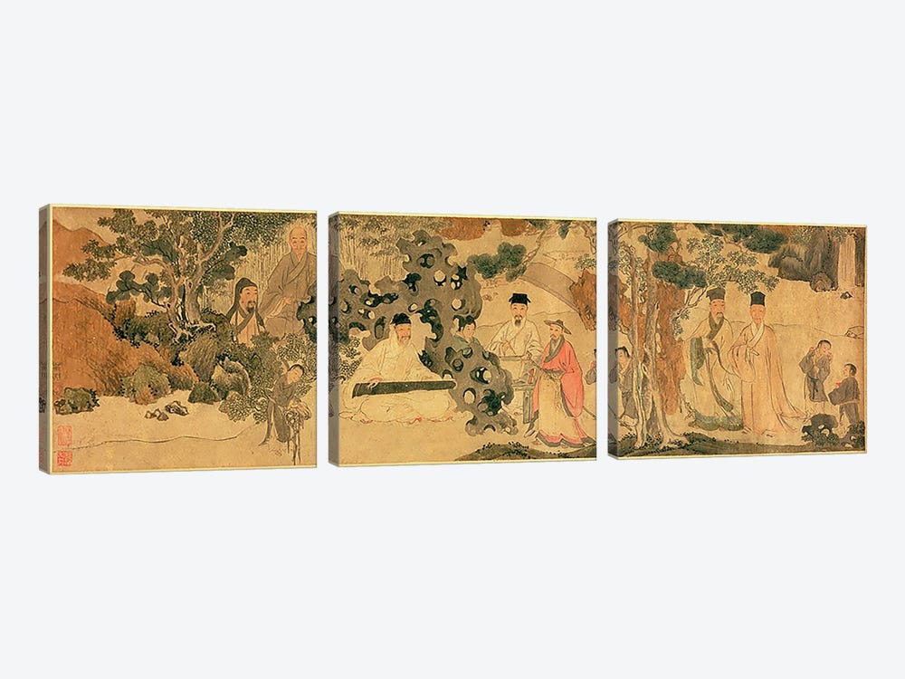 Literi Gathering in Qinglin  by Chinese School 3-piece Canvas Art