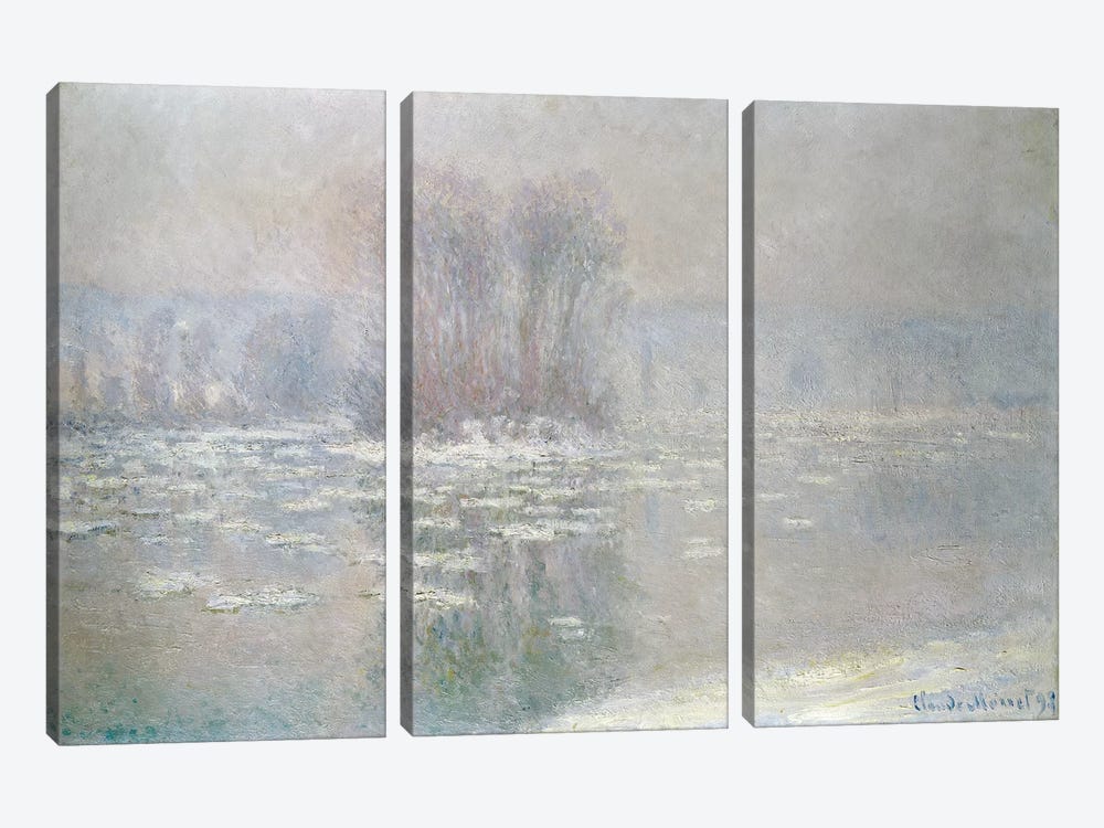 Ice at Bennecourt, 1898  by Claude Monet 3-piece Canvas Artwork