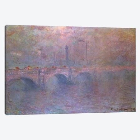 The Thames at Waterloo Bridge, 1903  Canvas Print #BMN4732} by Claude Monet Canvas Artwork