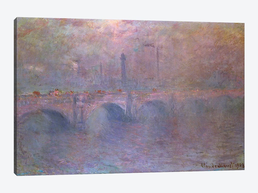 The Thames at Waterloo Bridge, 1903  by Claude Monet 1-piece Canvas Print