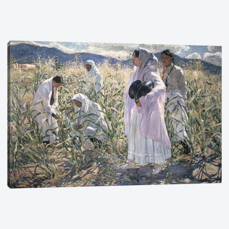 Indian corn, Taos  Canvas Print #BMN4737} by Walter Ufer Canvas Art Print