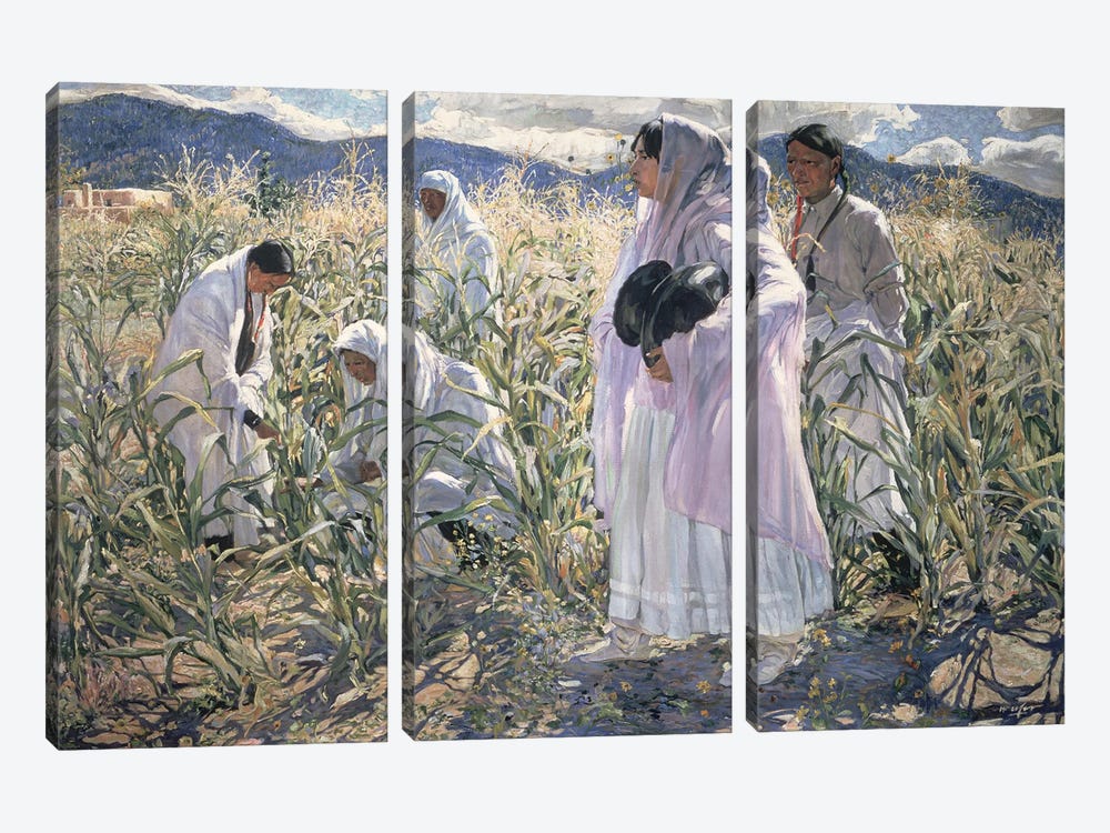 Indian corn, Taos  by Walter Ufer 3-piece Canvas Art