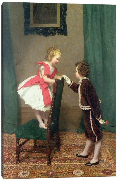 Miss Lily's First Flirtation, 1867  Canvas Art Print