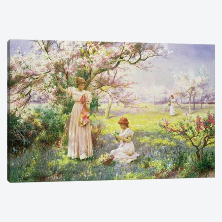 Spring: Picking Flowers, 1898  Canvas Print #BMN4746} by Alfred Glendening Canvas Artwork