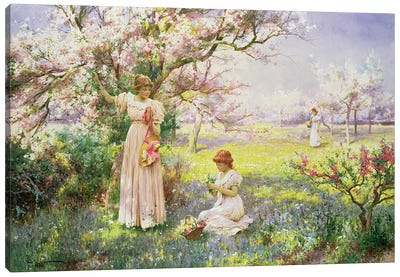 Spring: Picking Flowers, 1898  Canvas Art Print
