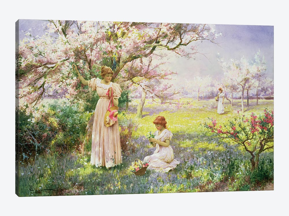 Spring: Picking Flowers, 1898  by Alfred Glendening 1-piece Canvas Art
