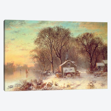 Winter in Malden, Massachusetts, 1864  Canvas Print #BMN4767} by Thomas Doughty Canvas Wall Art