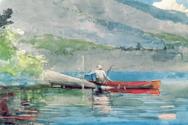Realism: The Red Canoe, 1884  by Winslow Homer
