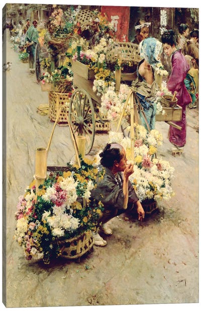 The Flower Market, Tokyo, 1892  Canvas Art Print