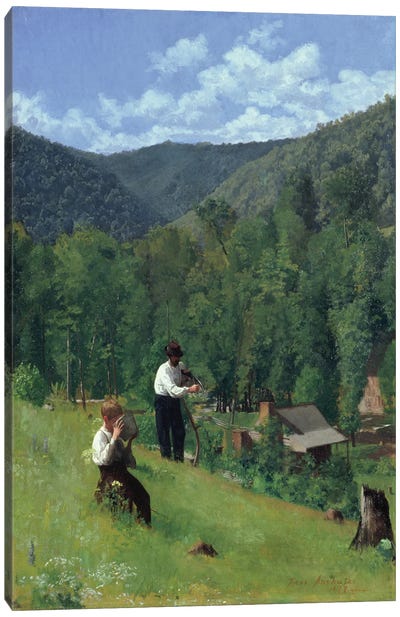 The Farmer and His Son at Harvesting, 1879  Canvas Art Print