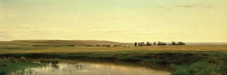 A Wagon Train on the Plains 