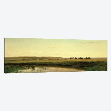 A Wagon Train on the Plains  Canvas Print #BMN4789} by Thomas Worthington Whittredge Canvas Art Print